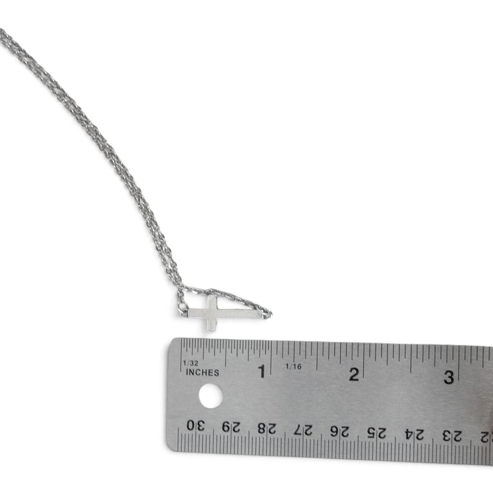 Brighton Starry Night Sideways Cross Necklace JN8862 Silver Plated Crystal - Picture 3 of 4
